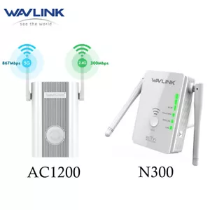 N300/AC1200 WiFi Range Extender 2.4G/5G Dual Band Wireless Wifi Extender - Picture 1 of 15