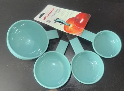 Juego de vasos medidores KitchenAid azul 4 piezas combo taza mango suave al tacto Foto 1 de 2