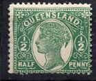 QUEENSLAND_AUSTRALIA/1895/MNH/SC#101/QUEEN VICTORIA / QV / 1/2p GREEN W/ MOIRE