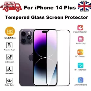 Full Edge to Edge Screen Protection REAL Tempered Glass for iPhone 14 Plus 6.7" - Picture 1 of 11