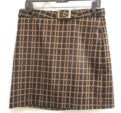 INC INTERNATIONAL CONCEPTS..BROWN..CHECK..SHORT..STRAIGHT..SKIRT..sz 8 - Imagem 1 de 4