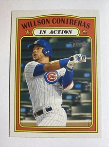 2021 TOPPS Heritage In Action Chicago Cubs Willson Contreras #42 🔥MAKE OFFER🔥 - Picture 1 of 2