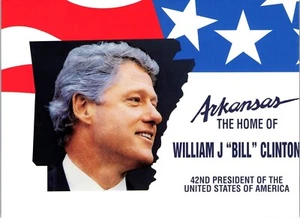 Vintage Postcard Home of Bill Clinton 42nd President Unused 1992 - Picture 1 of 3