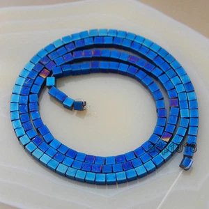 Hematite Gemstone Square Cube Beads 16'' 2mm 3mm 4mm 6mm Healing Smooth & Matte - Picture 1 of 71