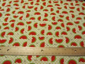 2 Yards Yellow Dot Watermelon Slice Toss Cotton Fabric - Picture 1 of 1