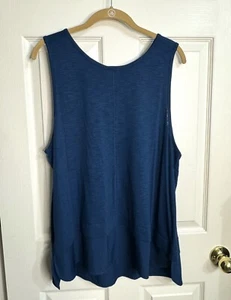 Neu ohne Etikett J Crew Größe XXL türkis drapiertes Tanktop mit seidigem Saum Lagenlook Tunika - Bild 1 von 6