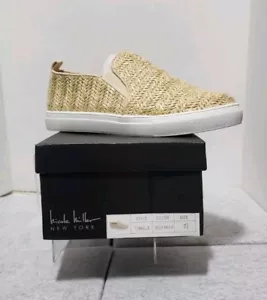Nicole Miller Woven Raffia Slip On Womens Size 7.5 Tonnille Sneakers - Picture 1 of 9