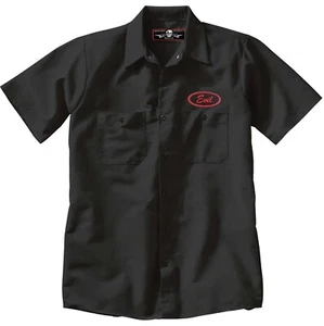 CAMISA DE TRABAJO MECÁNICO EVIL con botones para hombre punk metal rock country tatuaje automático - Imagen 1 de 3
