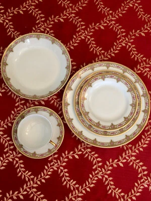 Limoges - Vignaud Vig20 con corona de invierno con centro - Ajuste de lugar de 6 piezas Foto 1 de 4