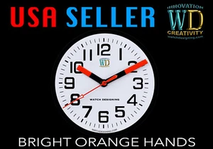Manecillas de reloj NUEVAS naranja brillante y negro para piezas de movimientos 2030 1.20/ 0.70/0.20 - Imagen 1 de 2