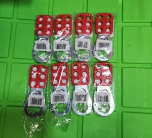 Lot Of 8-Brand New-Master Lock Lockout Hasp 420 Steel W/ Red Vinyl Coating 5" - Picture 1 of 3