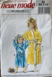 Neue Mode 55119 Boy Girl Terry Cloth Bath Robe sewing pattern child 3-13 UNCUT - Picture 1 of 2