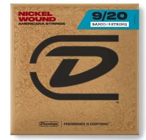 JIM DUNLOP DJN0Jim Dunlop Nickel Wound Americana Strings for Banjo 9/20 - 5 St.. - Picture 1 of 2