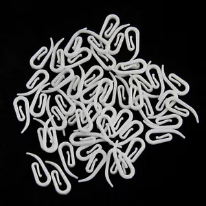 100 PCs Curtain Hooks Plastic Hook for Curtain Rings Gliders & Pencil Pleat Tape - Picture 1 of 1