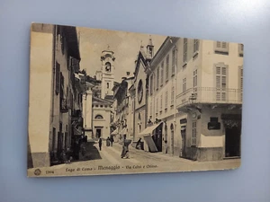CARTOLINA LAGO DI COMO MENAGGIO VIA CALVI E CHIESA 1908 - Bild 1 von 2