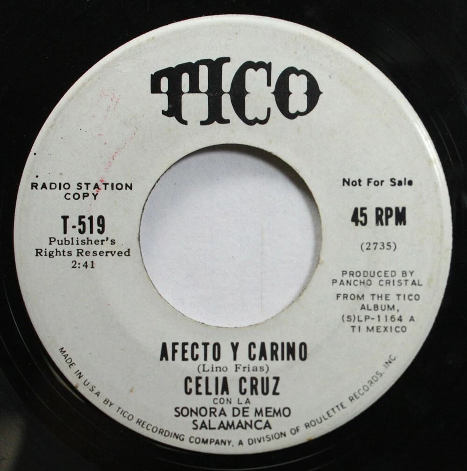 Hear! Latin Promo 45 Celia Cruz - Afecto Y Carino / Anoranza Maternal On Tico - Image 1 of 2