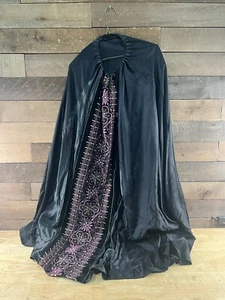 Vintage schwarz/lila Blumen Renaissance Theater Kostüm Kleid Dress - Bild 1 von 5