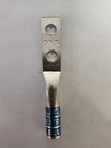 Oregón de compresión azul #6 AWG - 2 orificios, orificio de 1/4", espaciado de 5/8", sin ventana, largo - Imagen 1 de 5