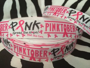 1 Yard 7/8" Breast Cancer Awareness Grosgrain Ribbon - # 2 - Picture 1 of 1