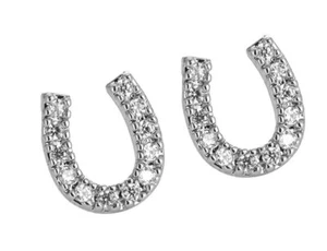 EARRINGS HORSE & WESTERN JEWELLERY JEWELRY LADIES HORSESHOE EARRINGS SILVER b - Picture 1 of 2
