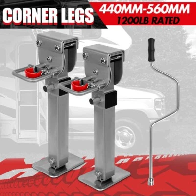 X-BULL Drop Down Corner Legs 440MM- 560MM Caravan Corner Stabilizer 1200LBS 2PCS - image 1 of 4