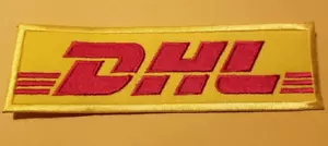DHL Embroidered Patch worldwide shipping approx 1.5 x 5.25" - Picture 1 of 2