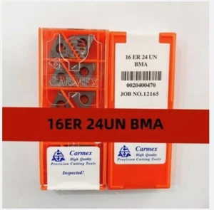 10Pcs Carmex 16ER 24UN BMA External thread turning blade Carbide Inserts - Picture 1 of 1