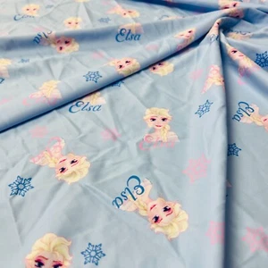 Animated Characters with a Blue Background Print Nylon Spandex Fabric 4 Way Stre - Picture 1 of 7
