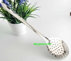 Kitchen Skimmer Strainer P Slotted Cooking Spoon Stirring SS Serving Mixing 33cm - Picture 1 of 13