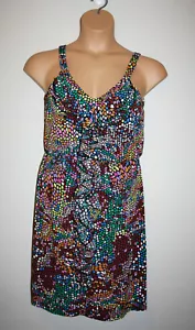 Womens SUZI CHIN for MAGGY BOUTIQUE Multi Color Sleeveless Ruffled Dress 8 - Picture 1 of 4