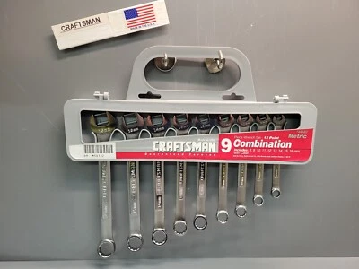 Craftsman 9 piece 12 point Metric Combination Wrench Set Made in USA  #9 44182 - Image 1 of 4