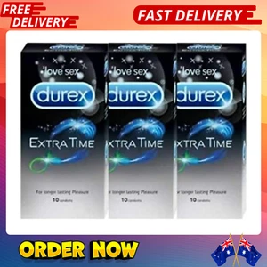 3 pack of 30Durex Extended Pleasure Extra Time Intense Sex Delay Condoms Longer. - Picture 1 of 3