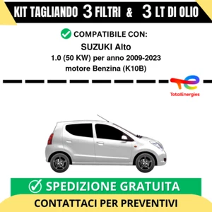 Tagliando per SUZUKI Alto 1.0 50 kw - 3 Lt di TOTAL + 3 Filtri anno 2009-2023 - Foto 1 di 2