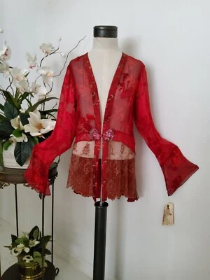 NEW SPENCER ALEXIS DINNER JACKET RED ELEGANT LONGER IN THE BACK MEDIUM  - Image 1 of 4