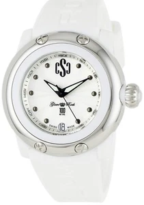 Reloj de silicona blanca Glam Rock para mujer GR64003-SLVM Palm Beach esfera plateada - Imagen 1 de 12