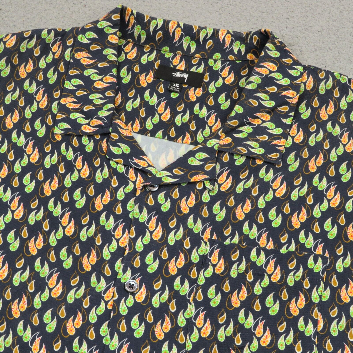 Stussy Paisley Button-Up Casual Button-Down Shirts for Men Stussy Paisley Button-Up Casual Button-Down Shirts for Men
