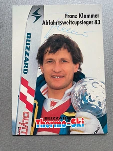 FRANZ KLAMMER Olimpiadi 1976/1.  Sci alpino biglietto autografo firmato 10x15 - Foto 1 di 1