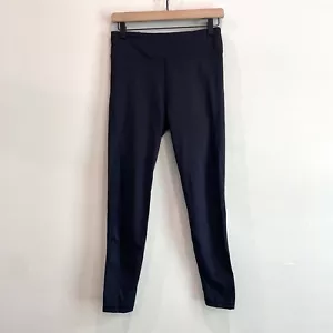 Alala Women's M Classic Mesh Panel Back Cropped Leggings Black Light Teal Blue - Picture 1 of 11