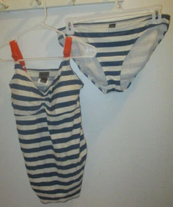 Traje de baño de maternidad Oh Baby by Motherhood de dos piezas tankini talla L azul y blanco - Imagen 1 de 5