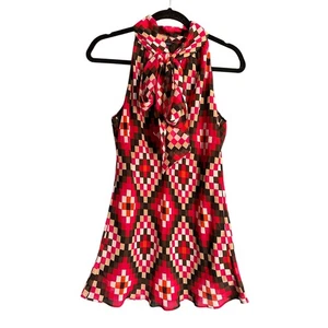 Banana Republic Damen geometrisches Trägerbluse Größe Medium Krawattenausschnitt - Bild 1 von 6