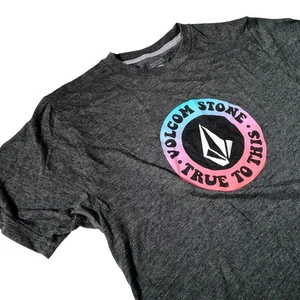 Volcom Boys T-Shirt True To This Graphic Tee Gray Youth Modern Fit - Picture 1 of 6