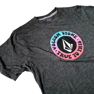 Volcom Boys T-Shirt True To This Graphic Tee Gray Youth Modern Fit - Image 1 of 4