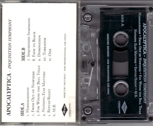 Apocalyptica - Inquisition Symphony RARE PROMO TAPE 1998 Mercury Canada Cassette - Picture 1 of 1