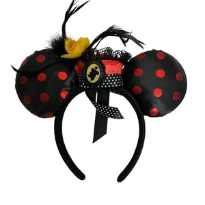 Disney Parks Minnie Mouse Ohren Dapper Design mit Hut, Federn und Kamee - Bild 1 von 3