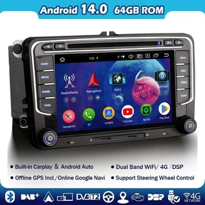 Android 14 Autoradio Navi Per VW Passat CC Golf 5/6 Jetta SEAT Skoda GPS Carplay - Foto 1 di 20