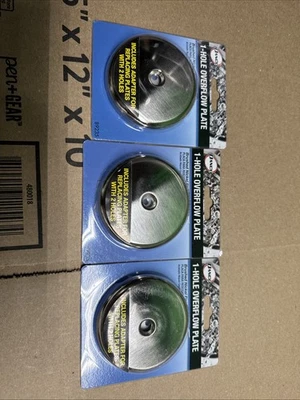 LOT OF 3 DANCO 89235 SINGLE HOLE BATHTUB DRAIN OVERFLOW PLATE IN BRUSHED NICKEL - Image 1 of 3