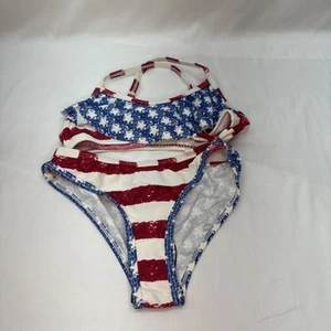 Girls American Flag Bikini Size Large - Picture 1 of 6