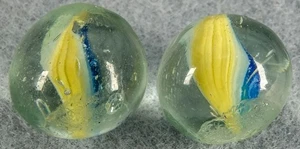Marbles: SWIRL, Solid Core. 9/16". Mint (9.9). Matched Pair. (B1097) - Picture 1 of 2