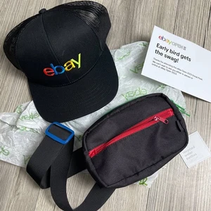 Ebay Open 2023 Swag Adjustable Black Hat & Zipped Fanny Pack Pouch Bag ~ NEU - Bild 1 von 5