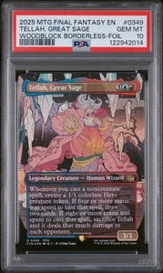 MAGIC THE GATHERING FINAL FANTASY 0349 TELLAH, GREAT SAGE BORDERLESS PSA 10 - Picture 1 of 2